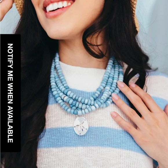 Allie & Bess Bay Hand Dyed Blue Opal beads 8mm to 10mm. 16” Beaded Necklace. New - Picture 4 of 11